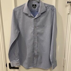 Karaca Men's Slim Fit Dress Shirt; Light Blue; Size M/30